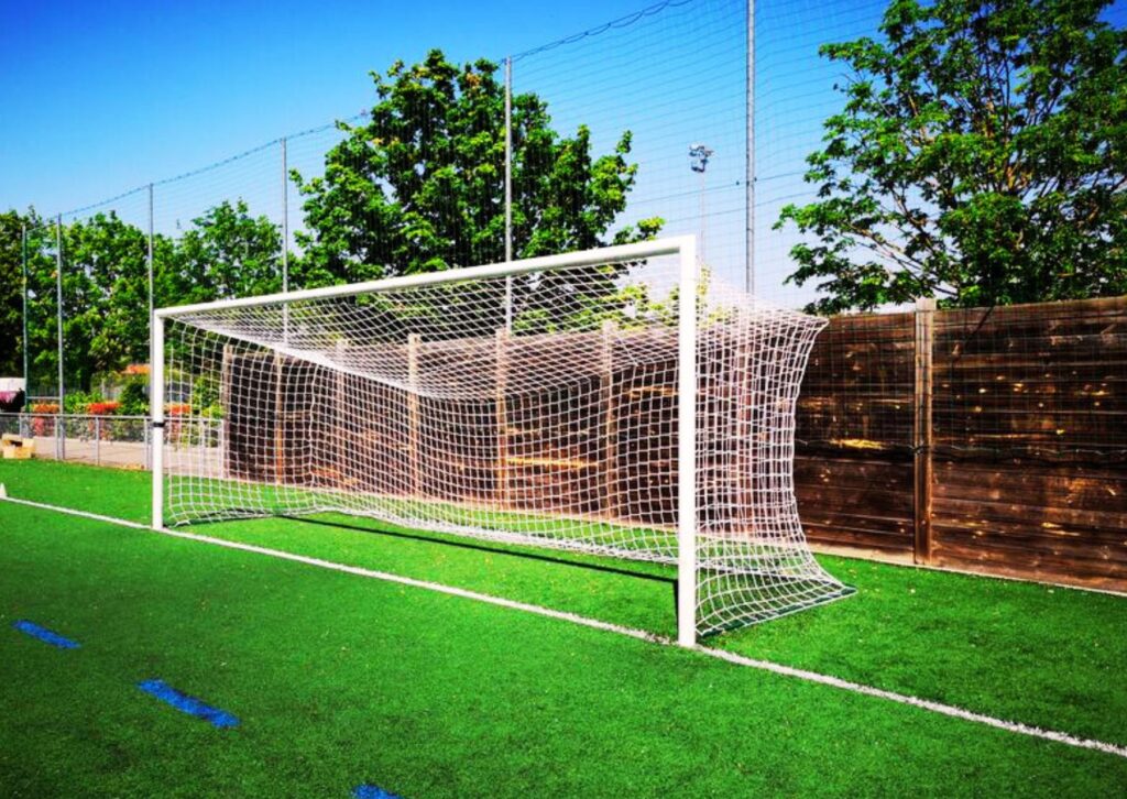 Football goal net setup