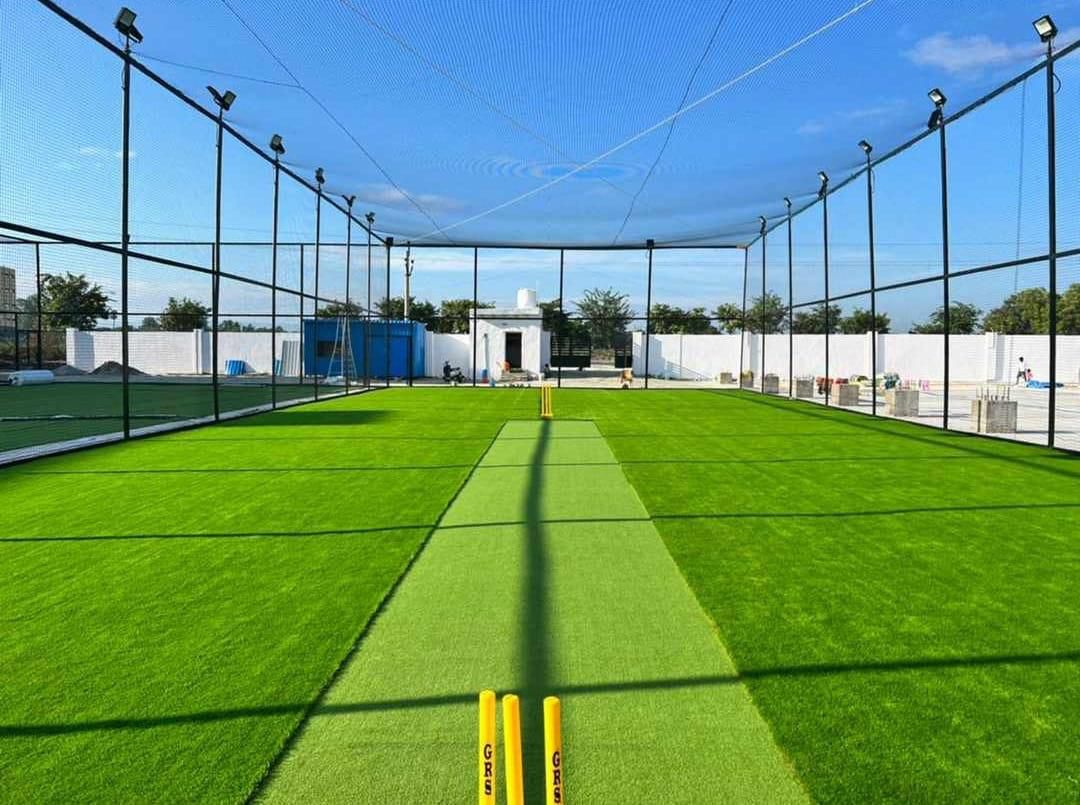 Cricket practice nets setup
